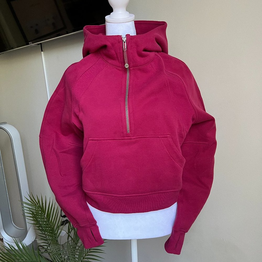 Scuba Oversized Half-Zip Hoodie XS/S - Pomegrantate